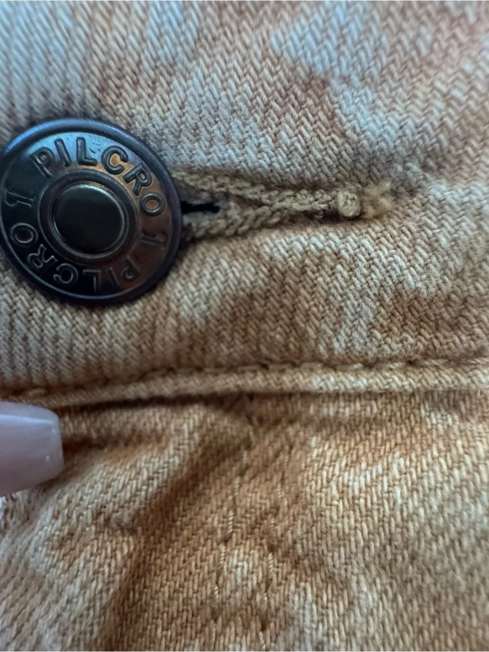 Anthropologie Pilcro‎ Ultra High Rise Ochre Shorts Size 28 Frayed Hem Cut offs